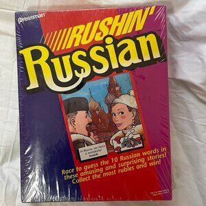 SEALED NIB Vintage Rushin' Russian Learning Board Game by Pressman 1991 Edition